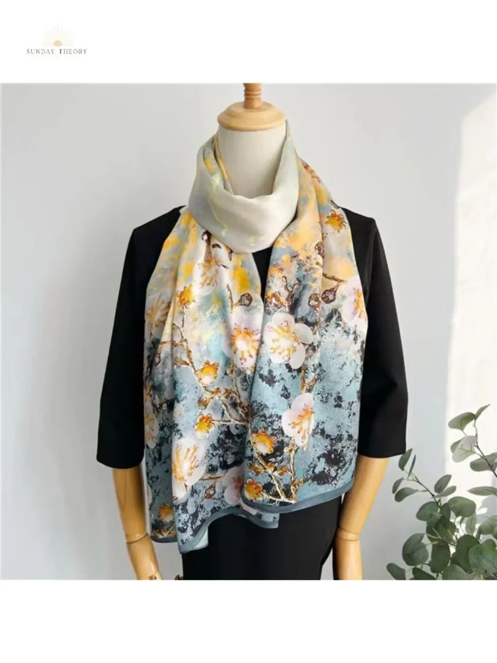100% Pure Mulberry Silk Long Oblong Shawl Scarf Wrap Lightweight Gift